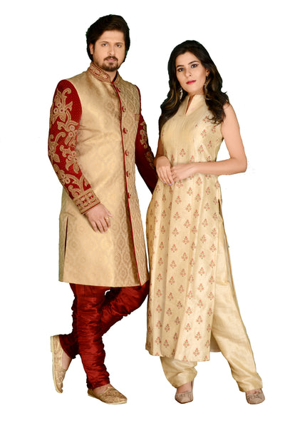 Sherwani (Custom Tailored) - (D.No.-1083) - FASHIONARM