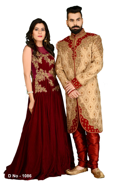 Sherwani (Custom Tailored) - (D.No.-1086) - FASHIONARM