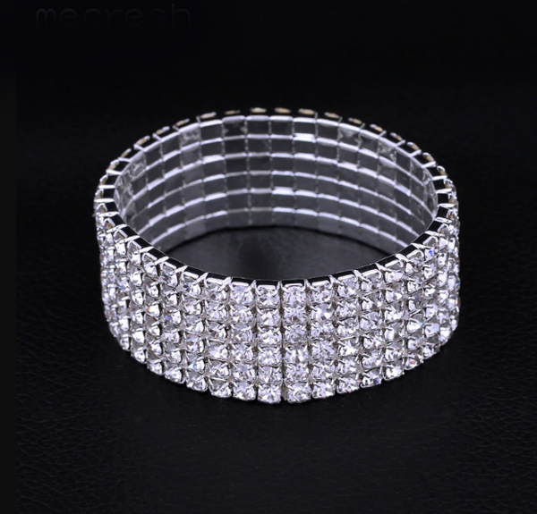 Six-Row Crystal Beads Bridal Bracelets - FASHIONARM