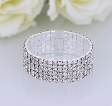 Six-Row Crystal Beads Bridal Bracelets - FASHIONARM