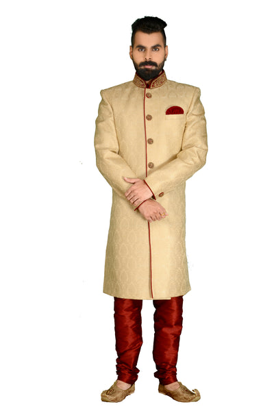 Sherwani (Custom Tailored) - (D.No.-1174-A) - FASHIONARM