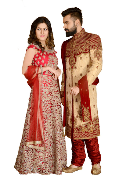 Sherwani (Custom Tailored) - (D.No.-1176) - FASHIONARM