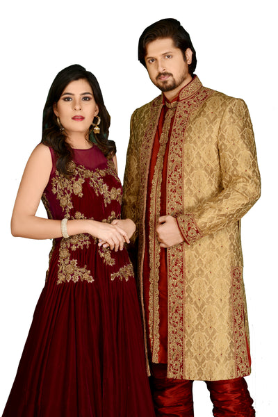 Sherwani (Custom Tailored) - (D.No.-1204) - FASHIONARM