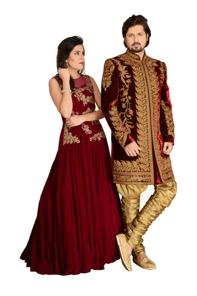 Sherwani (Custom Tailored) - (D.No.-1205) - FASHIONARM