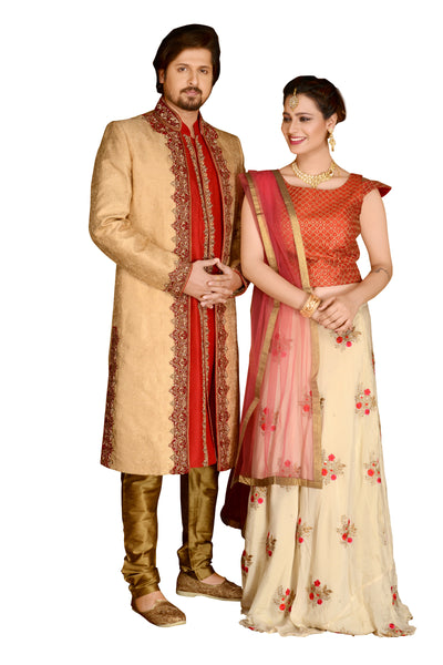 Sherwani (Custom Tailored) - (D.No.-1208) - FASHIONARM