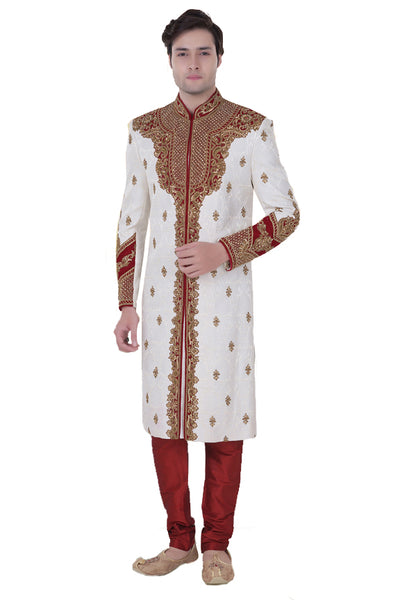 Sherwani (Custom Tailored) - (D.No.-1115-A) - FASHIONARM
