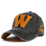 W Cotton Baseball Snapback Caps - FASHIONARM