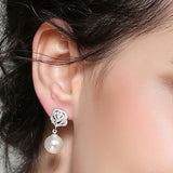 Classic Pearl Cubic Zirconia Earrings - FASHIONARM