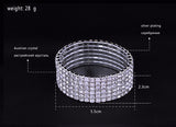 Six-Row Crystal Beads Bridal Bracelets - FASHIONARM