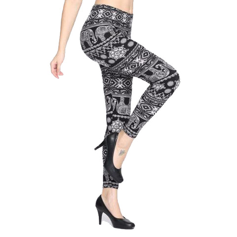 High Waist Soft Print Leggings - FASHIONARM