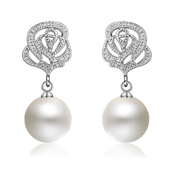 Classic Pearl Cubic Zirconia Earrings - FASHIONARM