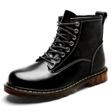 Genuine Leather Waterproof Ankle Boots - FASHIONARM