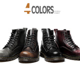 Genuine Leather Waterproof Ankle Boots - FASHIONARM