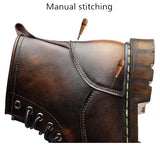 Genuine Leather Waterproof Ankle Boots - FASHIONARM